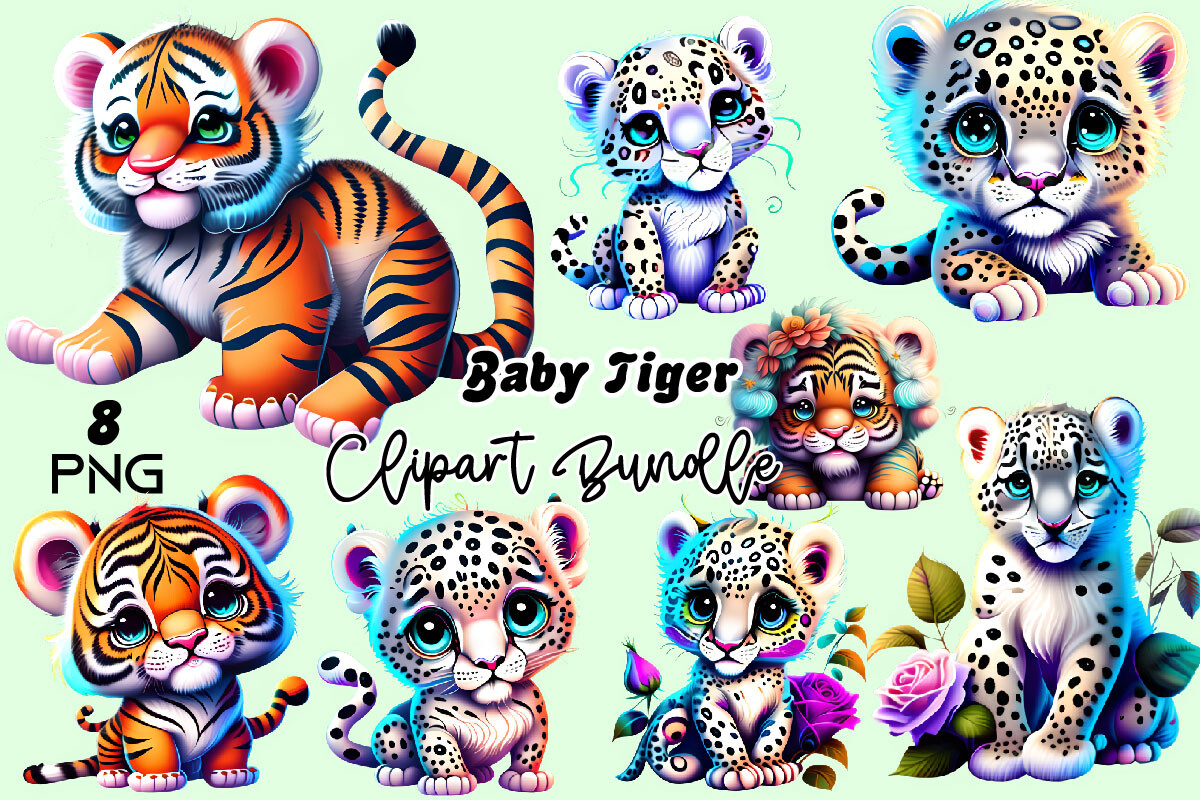 Baby Tiger Sublimation Clipart Graphic by Wow Magic · Creative Fabrica