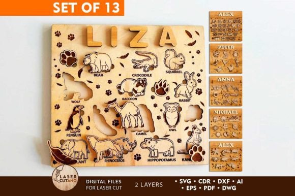 Kids Puzzles Templates, Multilayer File