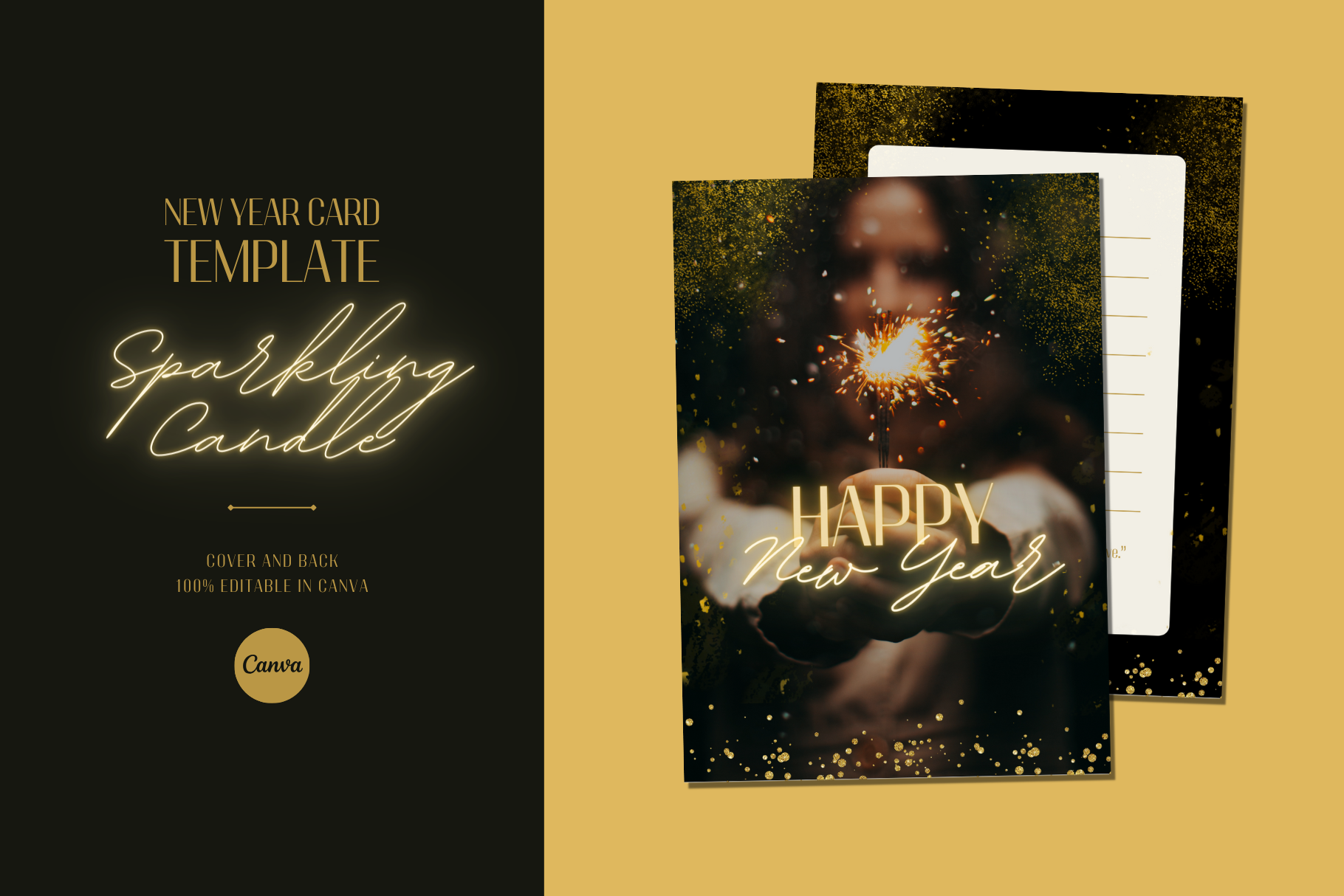 New Year GREETING CARD CANVA TEMPLATE