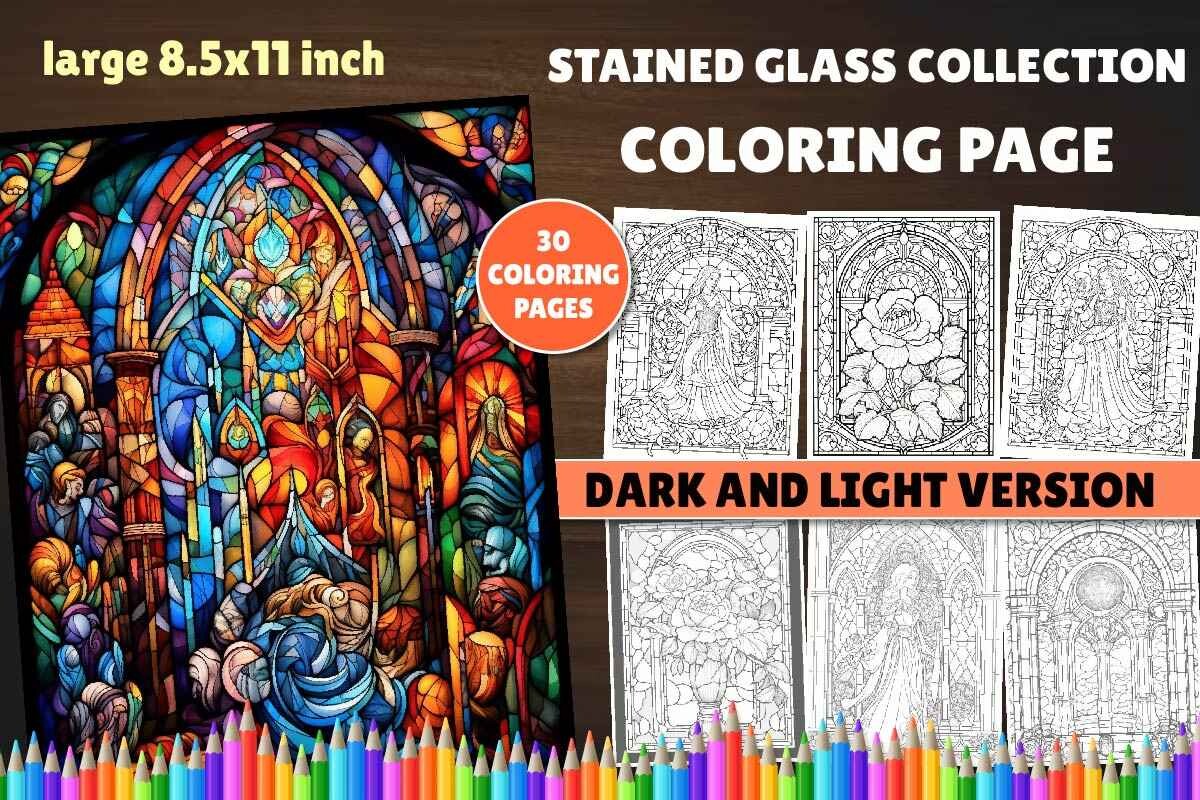 Stained Glass Collection Coloring Page