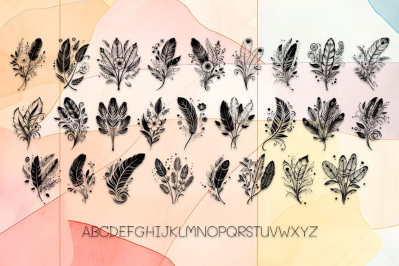 Beautiful Feather Combination Font - Preview 1