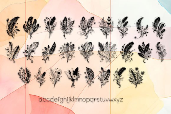 Beautiful Feather Combination Font - Preview 2