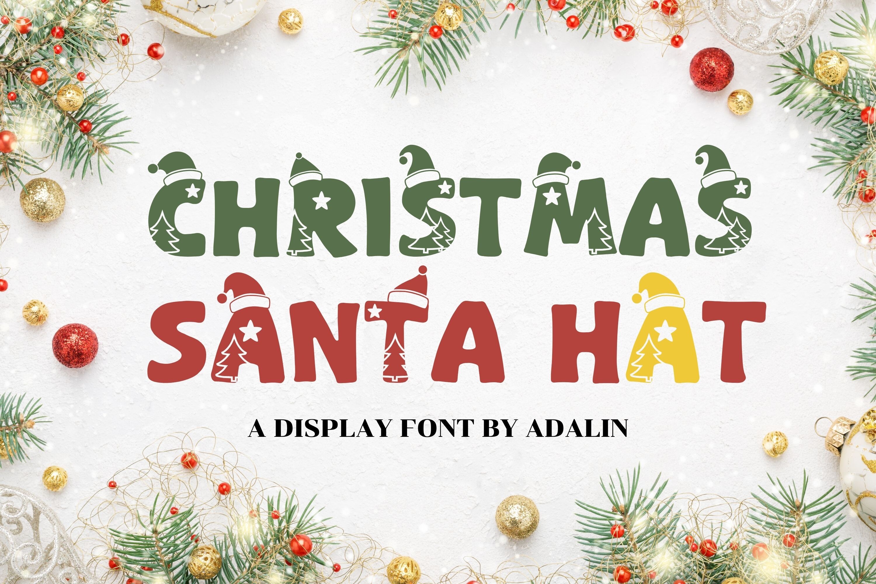 Christmas Santa Hat Font - photo 1