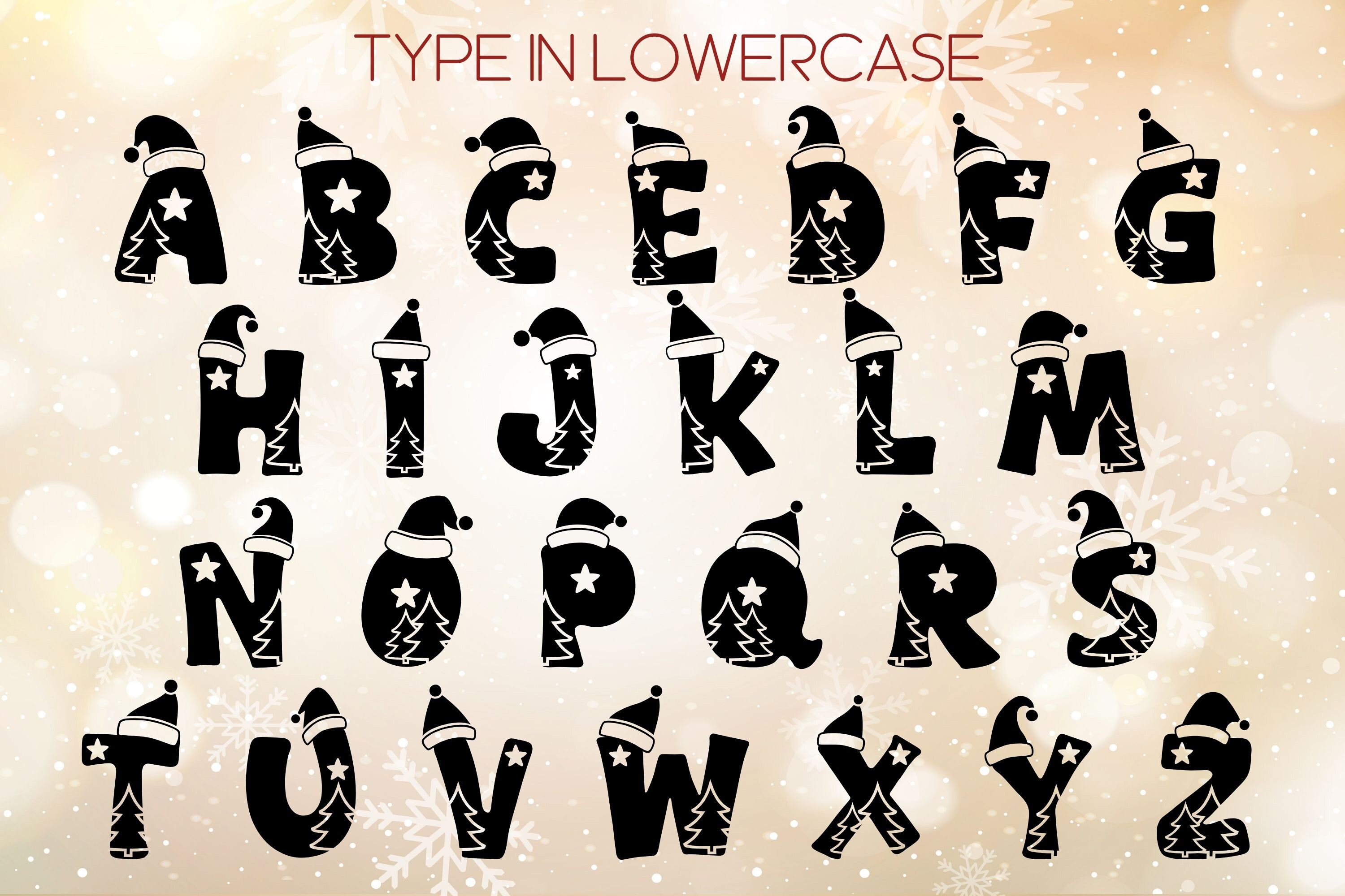 Christmas Santa Hat Font - photo 2