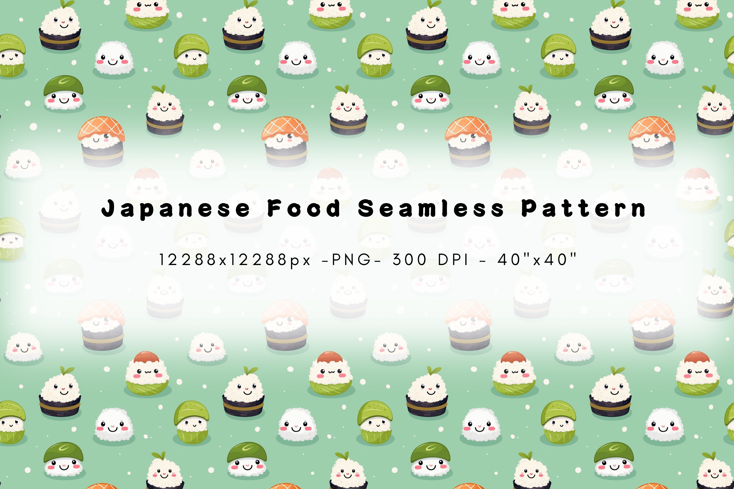 Cute Japanese Food Seamless Pattern Graphic by Yumee Designs · Creative ...