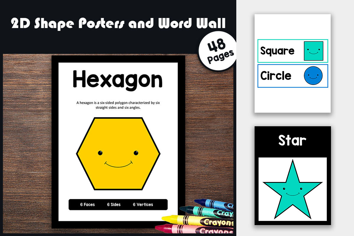 Editable 2D Shape Posters & Center Cards