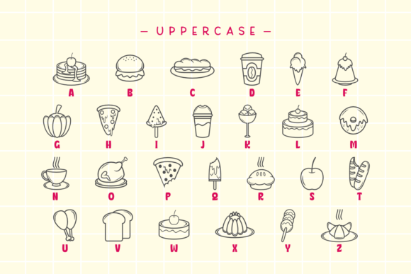 Favorite Food Font PNG with transparent background - Preview 1