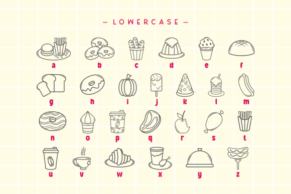 Favorite Food Font PNG with transparent background - Preview 2