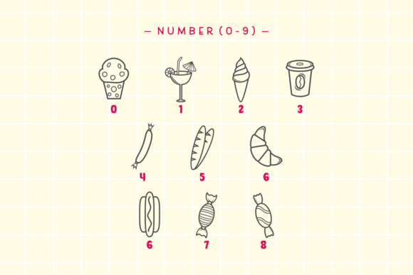 Favorite Food Font PNG with transparent background - Preview 3