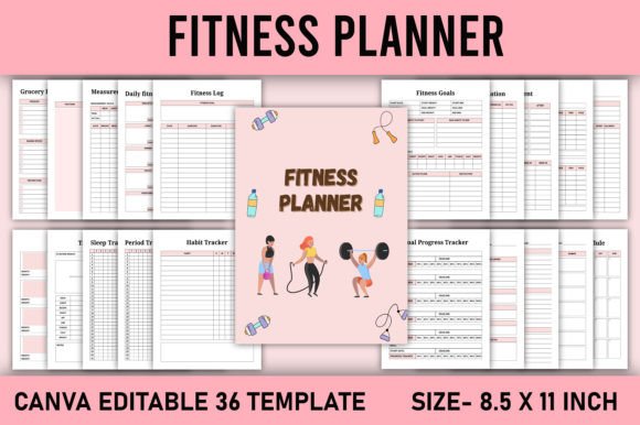 Fitness Planner Canva Template KDP
