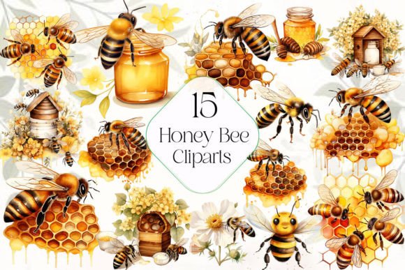Honey Bee Clipart Bundle Graphic Illustrations By Ak Artwork