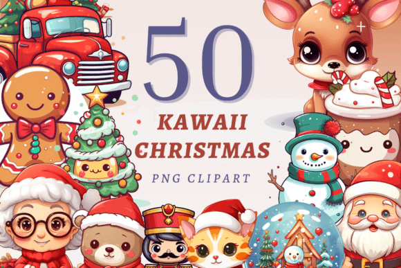 Kawaii Christmas PNG Bundle