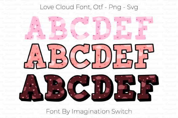 Love Cloud Font PNG with transparent background - Preview 1
