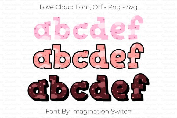 Love Cloud Font PNG with transparent background - Preview 2