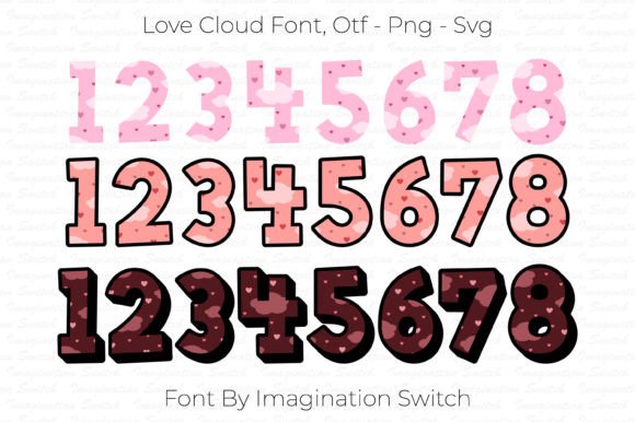 Love Cloud Font PNG with transparent background - Preview 3