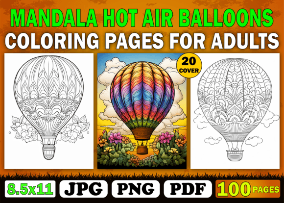 Mandala Hot Air Balloon Coloring Pages
