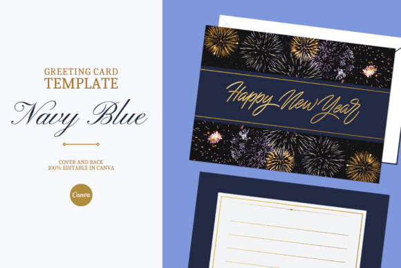 New Year GREETING CARD CANVA TEMPLATE