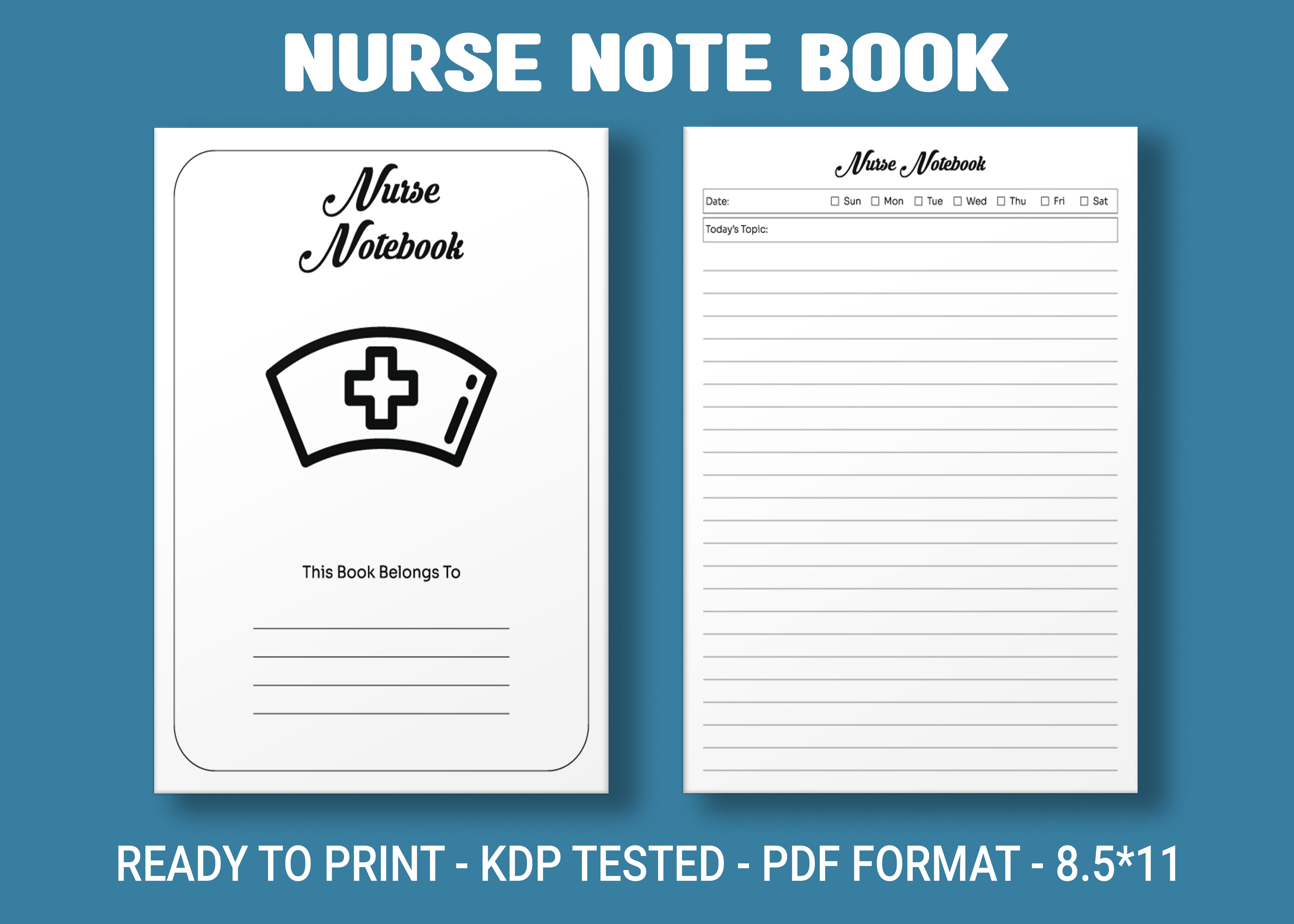 Nurse Notebook KDP Interior Graphic by MAYA DESIGN STORE · Creative Fabrica
