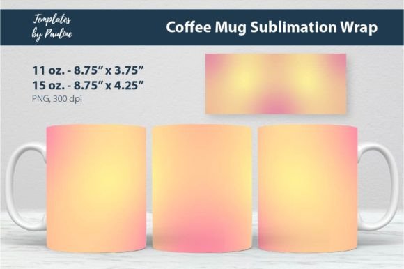 Pastel Pink Yellow Blue Coffee Mug Wrap Graphics