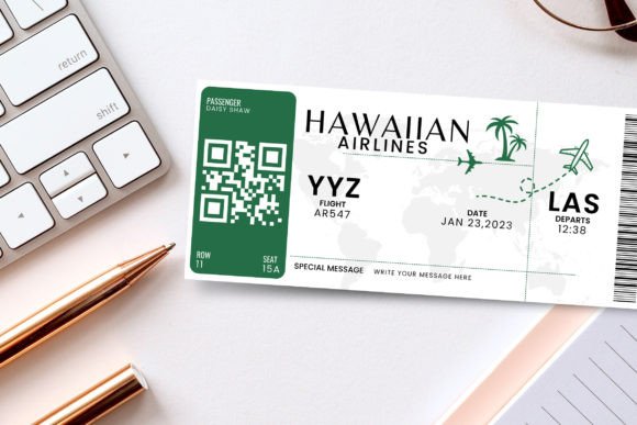 Printable HAWAII Surprise Trip Gift Ticket