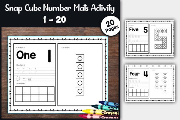 Snap Cube Number Mats Counting 1-10 PreK