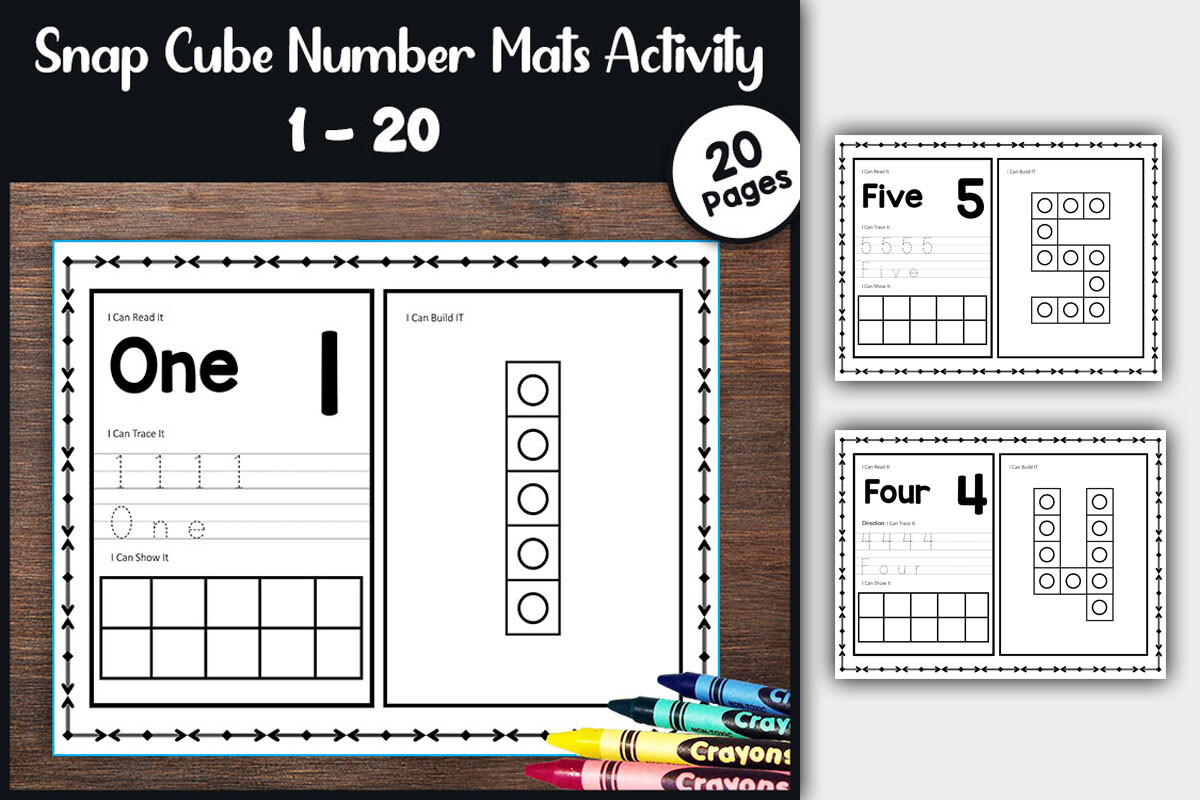Snap Cube Number Mats Counting 1-10 PreK