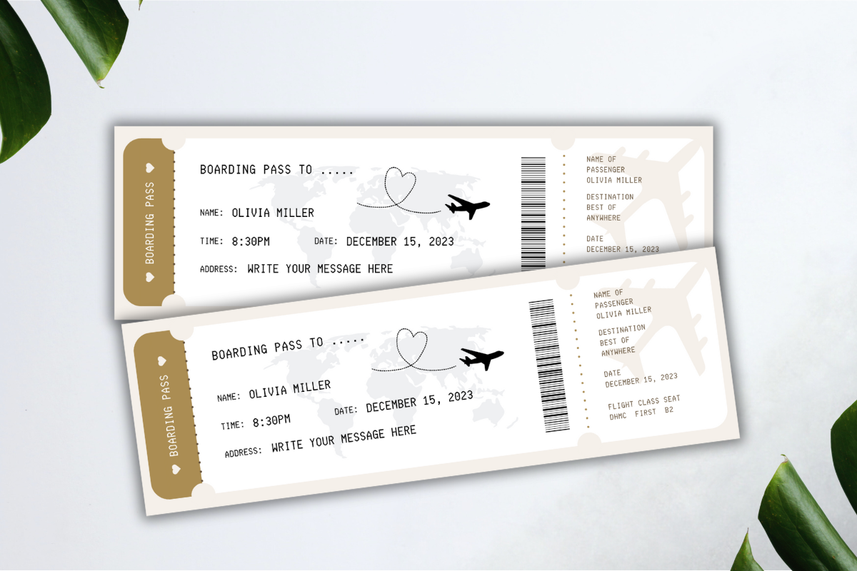 Boarding Pass Canva Template