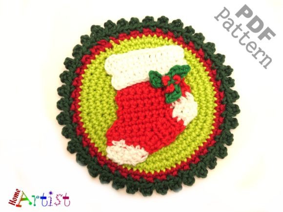 Christmas Sock Crochet Patch
