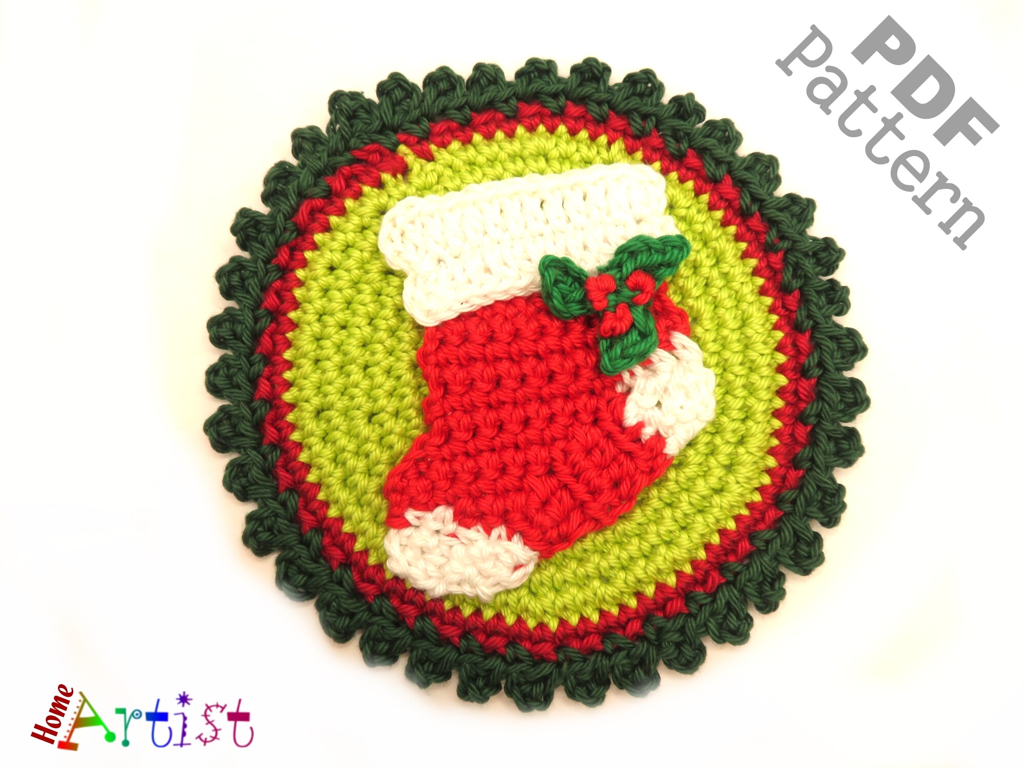 Christmas Sock Crochet Patch
