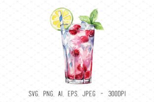 Cocktail Watercolor Sublimation Clipart Graphic by ArtCursor · Creative ...