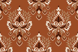 Damask Ikat Floral Seamless Pattern Graphic by anchalee.thaweeboon ...