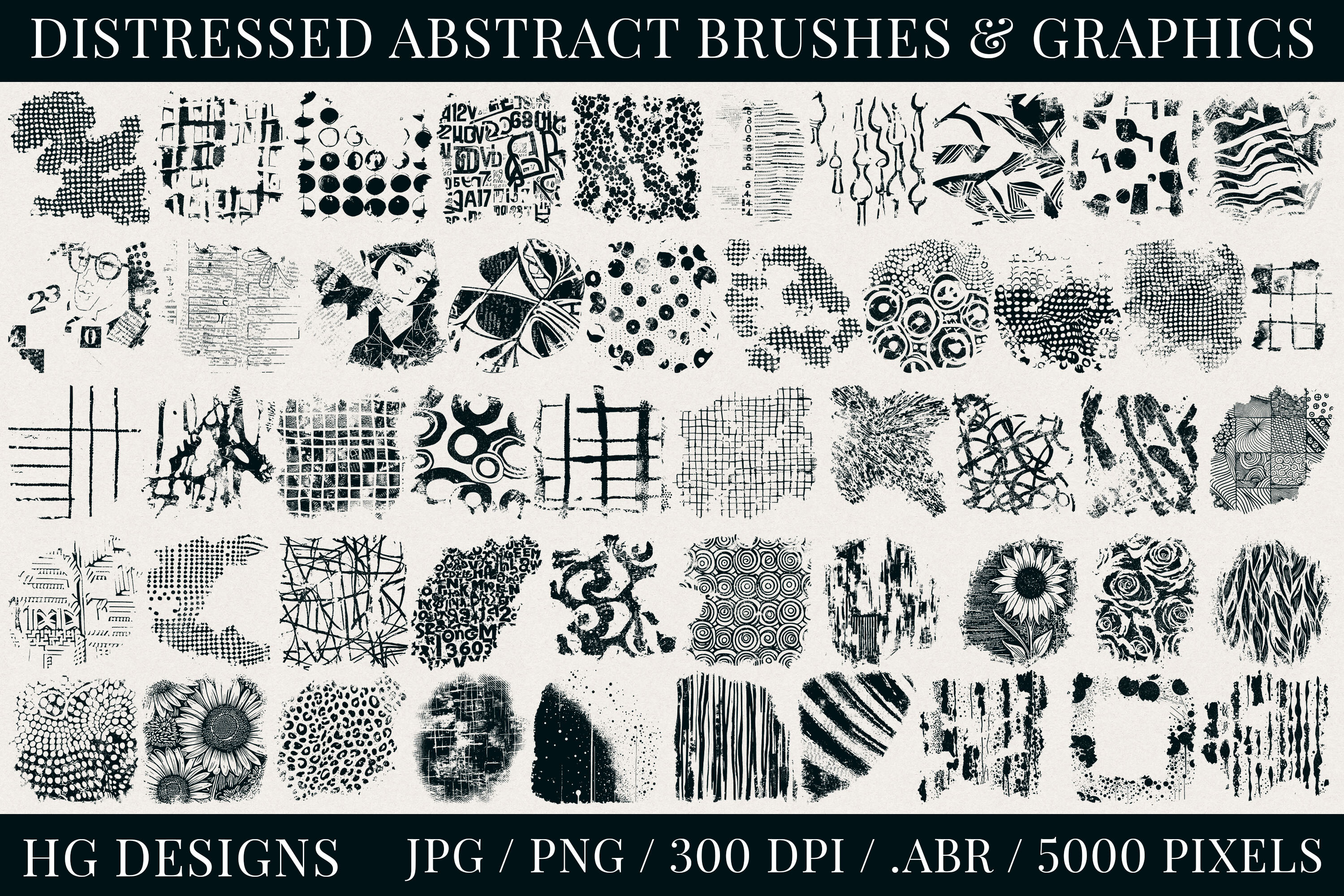 Distressed Abstract Brushes and Graphics Graphic by HG Designs ...