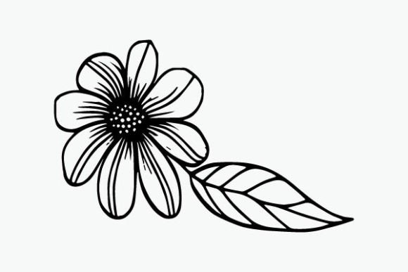 Flower Coloring Page Hand Drawing Vector