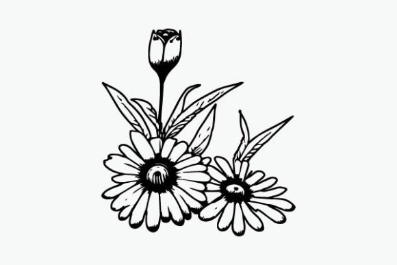 Flower Coloring Page Hand Drawing Vector