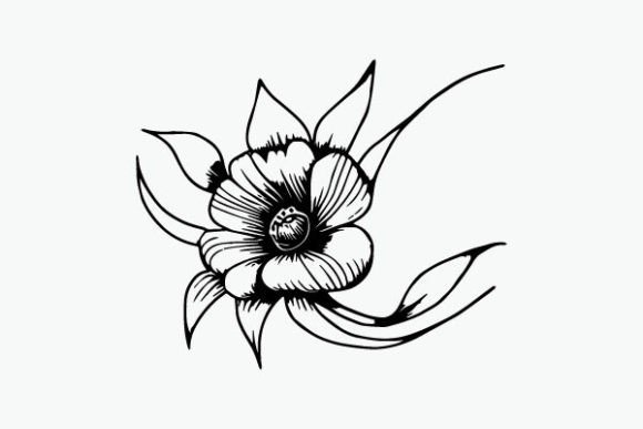 Flower Coloring Page Hand Drawing Vector