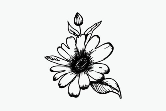 Flower Coloring Page Hand Drawing Vector