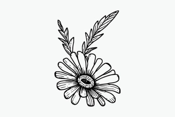Flower Coloring Page Hand Drawing Vector