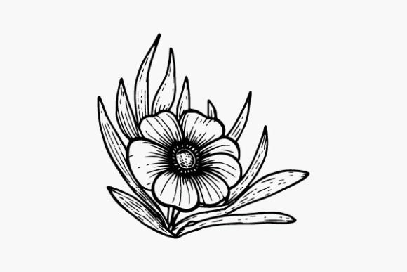 Flower Coloring Page Hand Drawing Vector