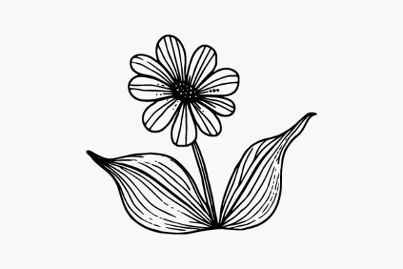 Flower Coloring Page Hand Drawing Vector