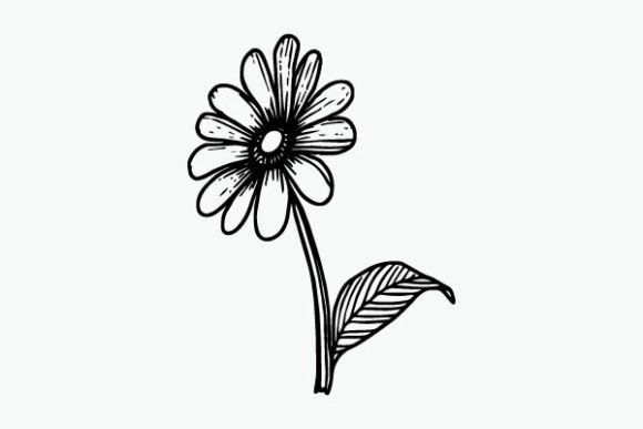 Flower Coloring Page Hand Drawing Vector