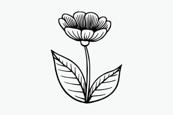 Flower Coloring Page Hand Drawing Vector
