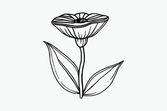 Flower Coloring Page Hand Drawing Vector