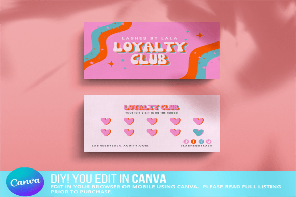 Groovy Retro Canva Loyalty Card Template