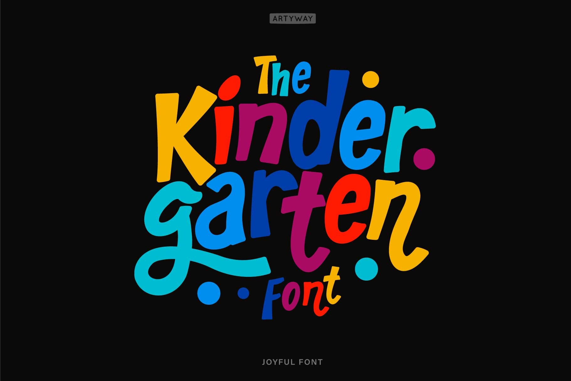 Kindergarten preview, colorful educational display font