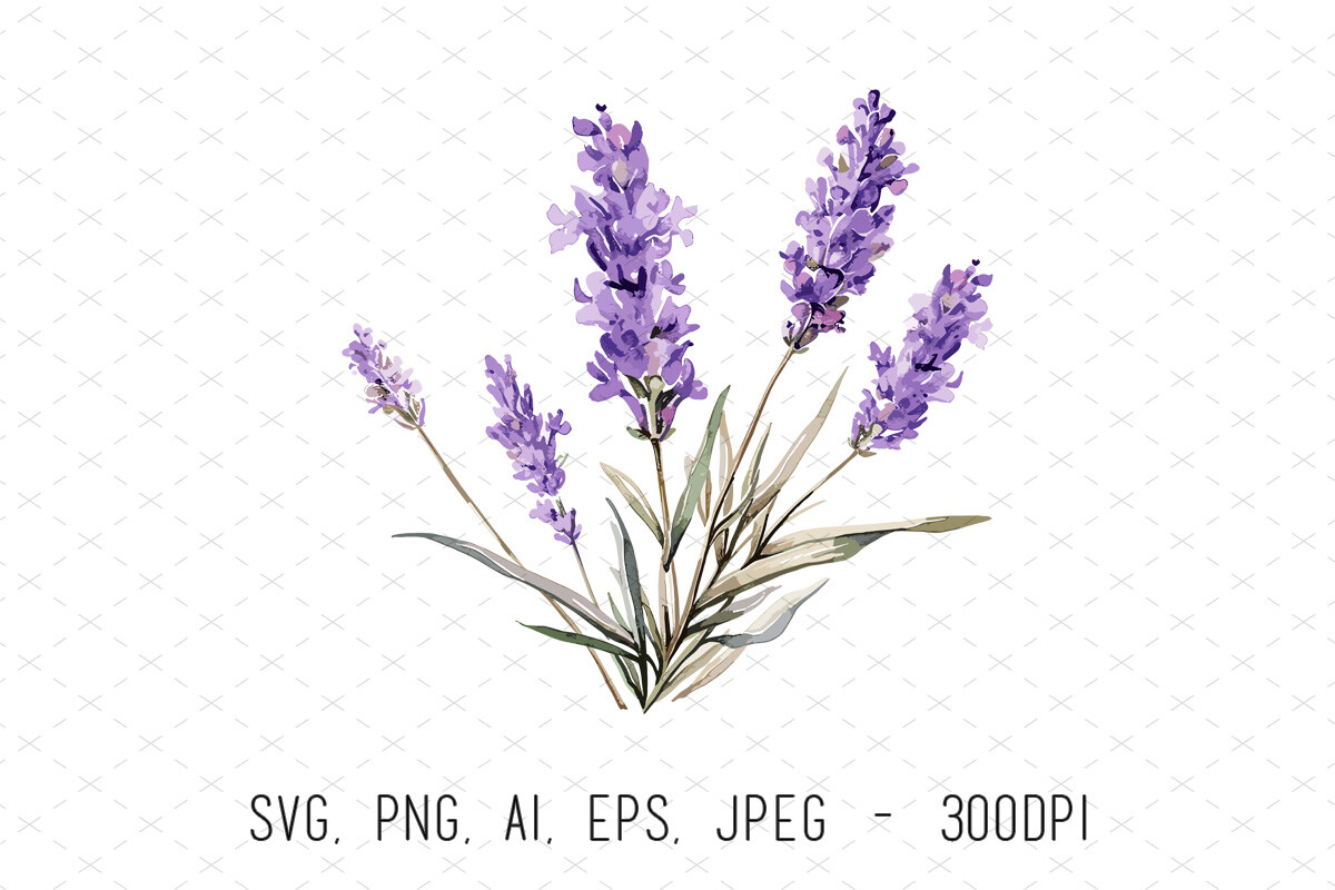 Lavender Flowers Purple Floral Clipart Graphic by ArtCursor · Creative ...