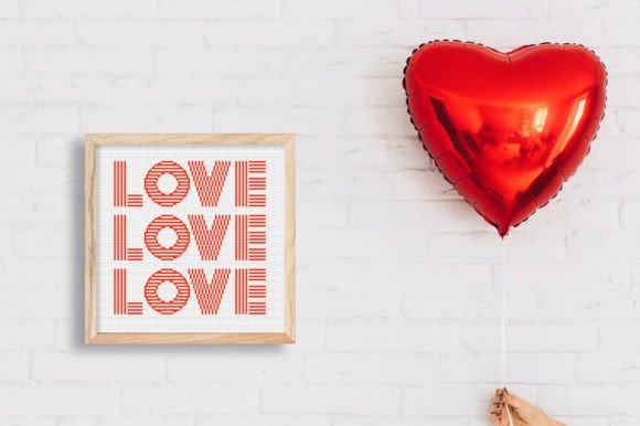 Love Word Cross Stitch Pattern Pdf