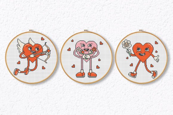 Valentine's Day Cross Stitch Pattern Set