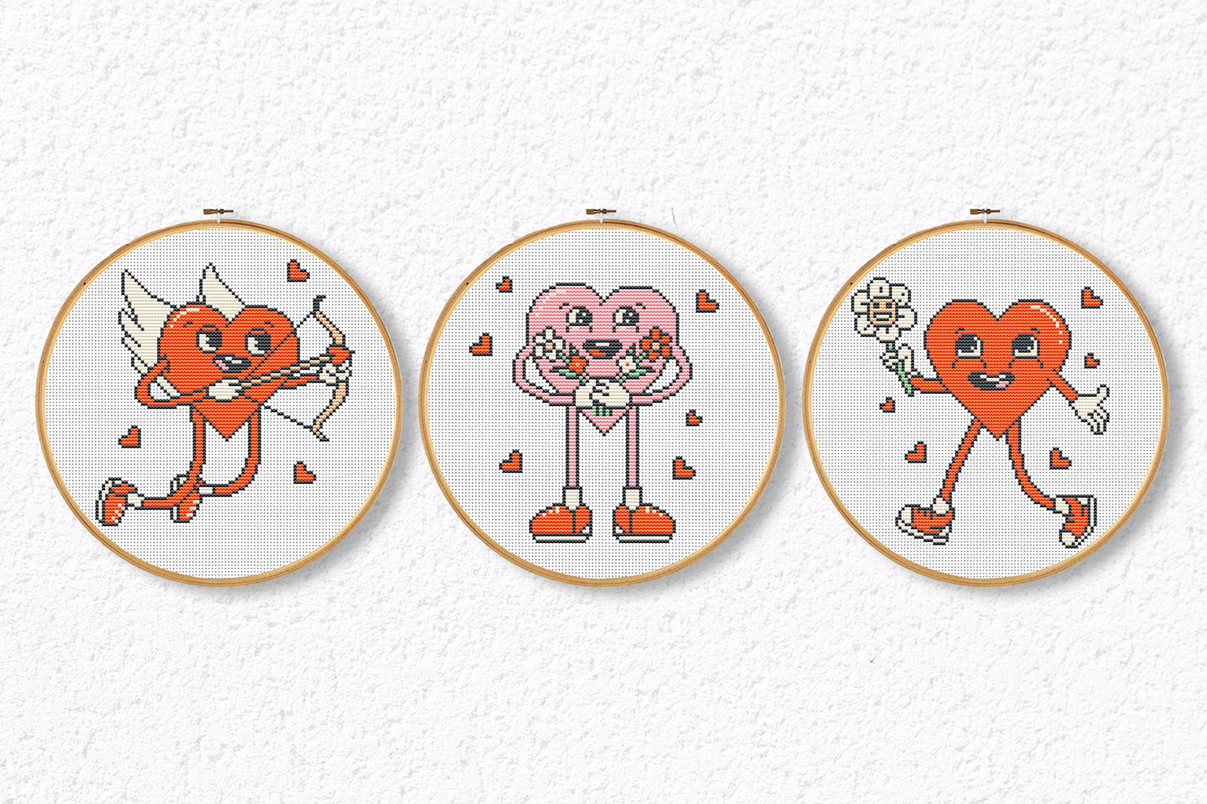 Valentine's Day Cross Stitch Pattern Set