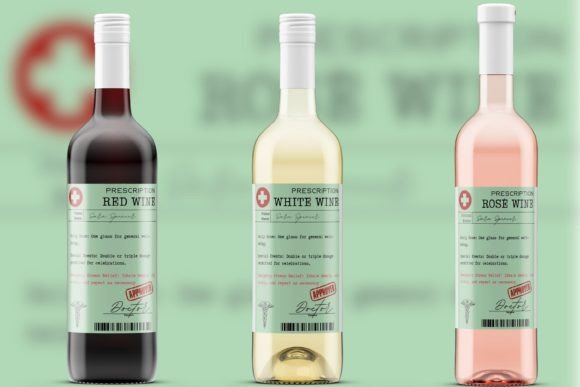 Wine Prescription Label Canva Template