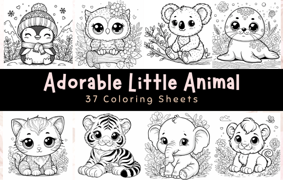 Adorable Little Animal Coloring Sheets